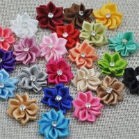 40pcs Upick satin ribbon flowers bows with Appliques Craft DIY Wedding E14 Gift Wrapping  Bags