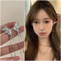 【YF】 Y2K Fairy Butterfly Tassel Ear Clips Angel Bone Clip Earring Elf Female No Hole Cuff Hanging Fashion Jewelry