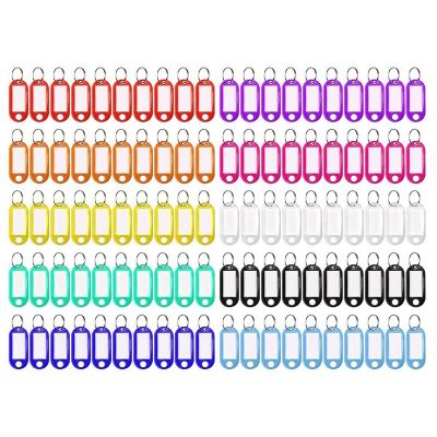 100 Pcs 10 Colors Candy Color Label Keychain Numbered Card with Keychain Item Classification Tag for Item Identification