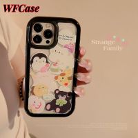 WFCase เคส iPhone 14 13 12 11 14 Pro 13 Pro 14 Pro Max 13 Pro Max 12 Pro Max 11 Pro Max X XS XR XS MAX ครีมสัตว์น่ารักเต็มกล้องป้องกันเคส