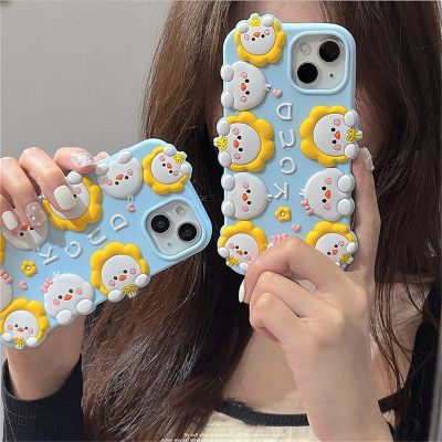 （cold noodles）   ญี่ปุ่นน่ารัก3D การ์ตูนตลกเป็ดกรณีโทรศัพท์สำหรับ iPhone 13 12 11 Pro XS Max X XR 6 7 8บวกซิลิโคนป้องกันซอฟท์ปกหลัง