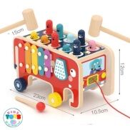 Đồ Chơi Gỗ,Bộ Đập Chuột Hình Con Voi 5in1 Hàng Minhkid Có Đàn Loai Đẹp
