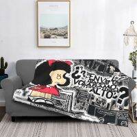 3D Printed Anime Mafalda Blankets for Sofa Office Bed Comfortable Soft Flannel Winter Kawaii Cartoon Throw Blanket