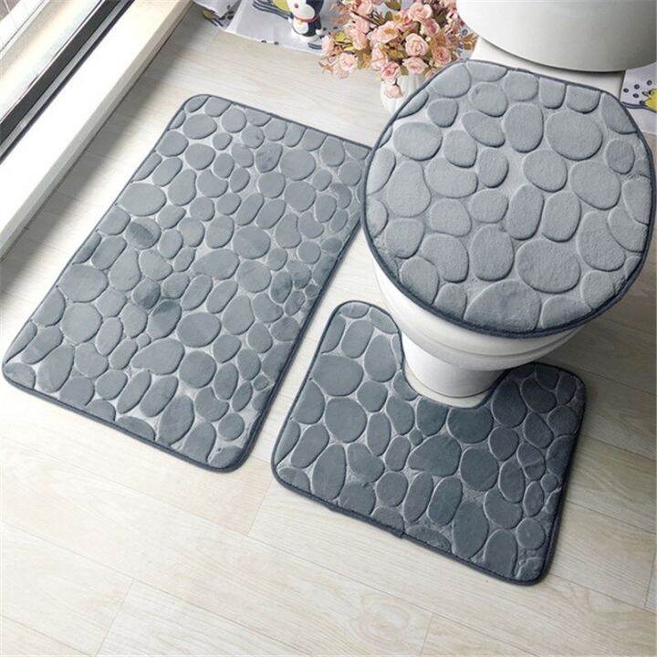 set-of-3-bathroom-bath-mat-set-soft-non-slip-2pcs-cobblestone-mat-bathroom-rug-absorbent-shower-carpets-toilet-lid-cover-floor