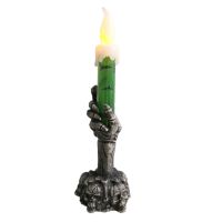 Halloween Skull Candle Holder with LED Glowing Light Skeleton Ghost Hand Flameless Candle Lamp Party Bar Decoration