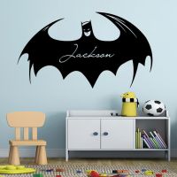 Custom Name Wall Sticker Personalised Baby Boys Name Wall Decal Cartoon Anime Bat Carved Poster Vinyl Wall Decor Home Decor B442 Wall Stickers Decals