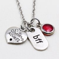 Sisters Always Best Friends bff Necklace/A to Z Letters Necklaces/Birthstone Pendant Necklace/Sister amp; Friends Gift