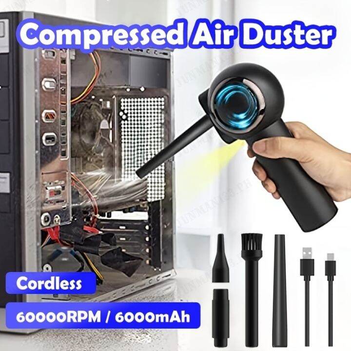 junman123 Compressed Air Duster Electric 60000RPM Rechargeable Cordless