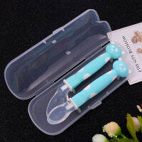 2Pcs/Box ช้อนกินข้าวเด็ก ช้อนอาหารเด็ก ช้อนปลายซิลิโคน Bays Silicone Spoon ผลิตจาก food grade silicone ปราศจาก BPA