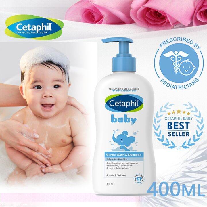 Cetaphil Baby Wash and Shampoo Pump 400ml Gentle Cleansing Formula and