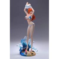 One Piece Beach Stripping Nami Swimsuit Bikini Nami Model Boxed Figure 34.5 cm