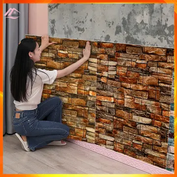 1Pcs 77*70cm Retro 3D design wallpaper wall decoration foam brick