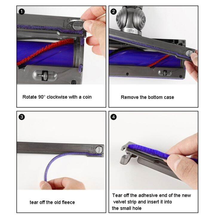 สำหรับ-dyson-v6-v7-5ชิ้นแถบตุ๊กตานุ่มเครื่องดูดฝุ่นชิ้นส่วนอะไหล่