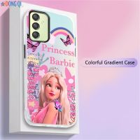 DongQi เคสสำหรับ Samsung A24 A04E A14 A04 A04S A13 A03 A03S A02S A12 A11 A10S A30 A20 M01S M13 M10S A20S M12 M11 M04สีชมพูตุ๊กตาบาร์บี้เจ้าหญิงสีชมพูเคส A21S แข็งไล่ระดับสีสดใสไล่ระดับสีสดใส