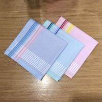 {EDDLYT}ผ้าเช็ดหน้าผ้าฝ้ายนุ่ม12แพ็ค Unisex Washable Hankie Kerchiefs Towel