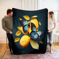 New Style Butterfly Throw Blanket Wild Animals Flannel Blanket Lightweight Thin Super Soft Blanket for Bed Sofa Couch Decor Birthday Gift