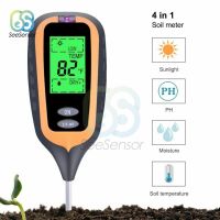 【⊕Good quality⊕】 SGGG SHOP 4 In 1 Digital Ph Meter ความชื้นในดิน Monitor อุณหภูมิแสงแดดเครื่องทดสอบ Blacklight สำหรับพืชสวน Farming