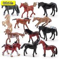 6 Pçs/set Tamanho Pequeno Fazenda Animal Cavalo Modelo Figuras De Ação Florão ดั้งเดิม Selvagem Corcel Alta Qualidade Estatuetas Edão Brinquedos