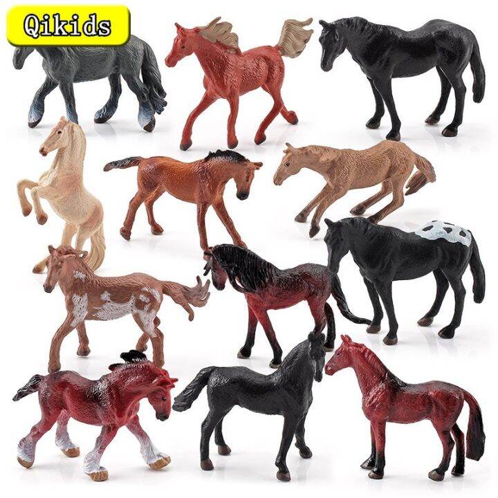 6 Pçs/Set Tamanho Pequeno Fazenda Animal Cavalo Modelo Figuras De Ação ...