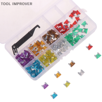 TOOL IMPROVER ชุดฟิวส์แบบใบมีดขนาดเล็กสำหรับรถยนต์100X รถขนาดเล็กโปรไฟล์ต่ำ20A25A30A 3A5A7.5A10A15A