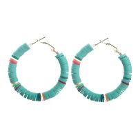 [COD] Cross-border new product ins net red big earring soft pottery earrings orange ear buckle round colorful