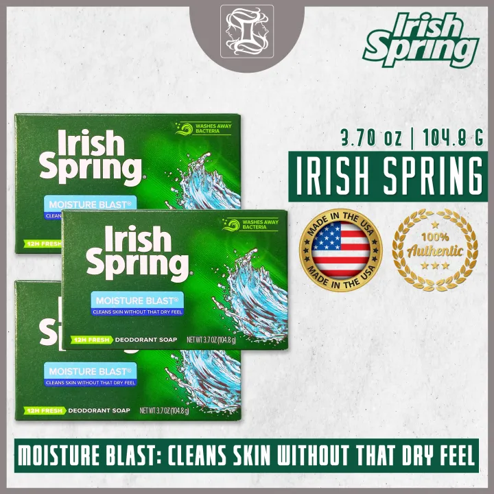 Irish Spring Moisture Blast Deodorant Soap Set Of 3 370 Oz 1048g