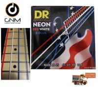 สายเบส DR Neon Hi-Def Bass Strings สายเบส 4 สาย เรืองแสง - สีธงชาติ แดง  ขาว  ฟ้า  รุ่น NUSAB-45