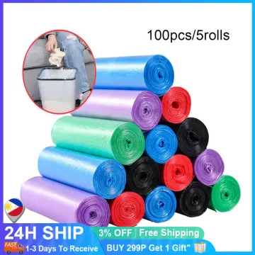 100pcs Small Black Trash Bags 5Rolls 4Gallon Disposable Garbage Bags Home  Use