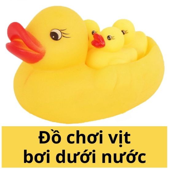 Bộ 4 vịt bơi dưới nước cao su siêu bền cho bé - ảnh sản phẩm 1