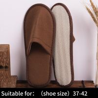 1 Pair Disposable Slippers Hotel Travel Slipper Sanitary Party Home Guest Slippers Women Solid Color Soft Hospitality Slippers