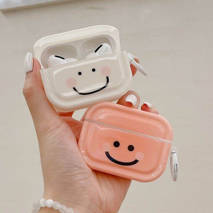 เคสหูฟังบลูทูธ-ทรงสี่เหลี่ยม-ลายหน้ายิ้มน่ารัก-อุปกรณ์เสริม-สําหรับ-airpods-2nd-generation-1-2-3