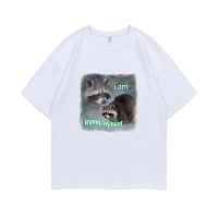 I Am Trying My Best Raccoon Word Art Meme Print T Shirt Funny Raccoon Graphic T-shirt Summer Men Women Casual Oversized Tshirt 4XL 5XL 6XL