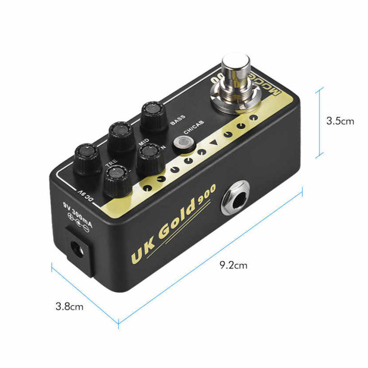 mooer-micro-preamp-002-british-gold-เอฟเฟคกีตาร์-ไซส์มินิ-ตัวจิ๋ว-แบบปรีแอมป์-2-channel-มี-cabsim-โทนเสียงแบบ-marshall-jcm900-ฟรีคู่มือ