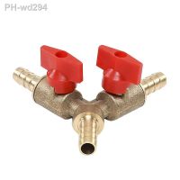 8mm Hose Barb Y Type Three Way Brass Shut Off Ball Valve Pipe Fitting Connector Adapter For Gas Air