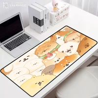 แผ่นรองเมาส์สำหรับเล่นเกม Toast Shiba Inu Mausepad อุปกรณ์เสริมสำหรับพีซีส่วนขยายเดสก์ท็อปแป้นพิมพ์เกมมิ่งแผ่นรองเมาส์สำหรับแล็ปท็อป Cabinet Mausepad