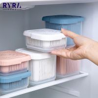 Kitchen Gadget Plastic Storage Box Fresh Keeping Box Refrigerator Fruit Vegetable Drain Crisper Kitchen Storage Containers