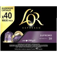 กาแฟลอร์ เอสเปรสโซ สุพรีโม 40 แคปซูล ใช้กับเครื่องเนสเพรสโซ Nespresso/ Lor Espresso Supremo Intensity 10 Coffee Capsules 40 Pack