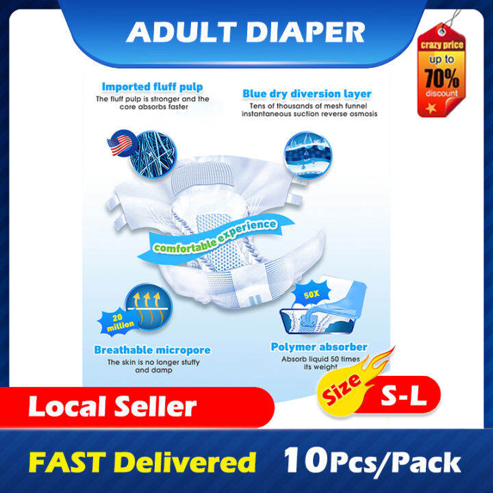 Adult Tape Diapers for Senior Women/Elderly Men Small/Medium / Large