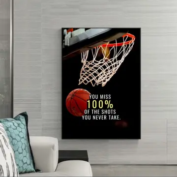 You miss 100% Of the Shots You Never Take Basketball Motivation Poster for  Sale by Quotes And More