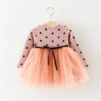 【Ladies shop】 SpringNewbornDot Print Bow Knittutu Party Dresses Fashion Baby GirlBabyDresses