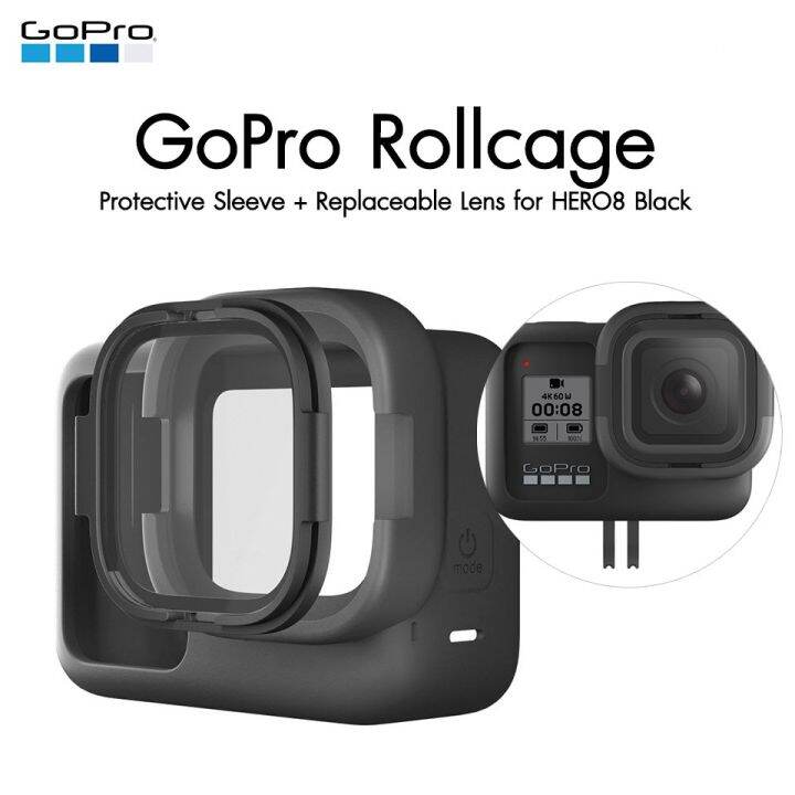 มีประกัน-gopro-โกโปร-rollcage-protective-sleeve-replaceable-lens-for-hero8-black