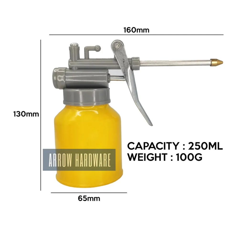 250ml Oil Can High Pressure Hand Pump Oiler Lubrication Metal Gun
