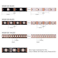 WS2812B Led Strip Light 5V WS2812 RGB Led Lights Individually Addressable SmartLed Lighting Strips 2m 5m Black White PCB IP30