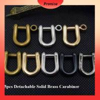 PROMISE 5pcs ทองเหลืองที่เป็นของแข็ง Carabiner กุญแจห่วงกุญแจ ทองแดงบริสุทธิ์ ตะขอพวงกุญแจ 10รูปแบบ ถอดออกได้ พวงกุญแจรูปกุญแจ อุปกรณ์เสริม DIY กระเป๋าเดินทาง