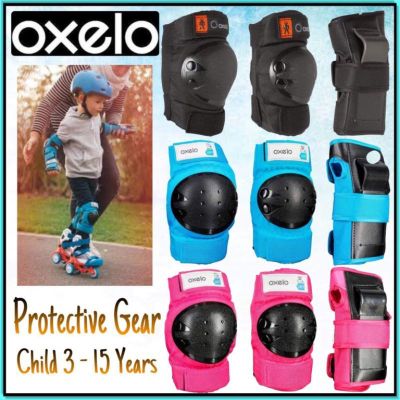 ❤️ของดีเว่อ❤️ถูกที่สุด OXELO สนับเข่า สนับศอก สนับมือ ชุดอุปกรณ์ป้องกันสำหรับสเก็ต สำหรับเด็ก แบบ 6 ชิ้น รุ่น FIT500
