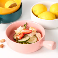 Nordic Single Handle Bowl Home Creative Student Noodle Bowl Cute Children Tableware Cool Salad Bowl Single Ceramic Baking Bowl