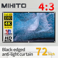 MIXITO 72 Inches 4:3 Projector Anti-Light Curtain Screen 3d HD Portable Projection Screen With Holes Outdoor Indoor