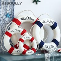 《Glass house》 Navy Mediteranean Sea Family Adorment Life Buoy Wall Hanging Decorations Bar Home Decor Props Nautical Life Ring Wedding Crafts