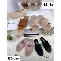 ??พร้อมส่ง sz.41-45 รองเท้าแตะผ้าร่อง หน้ากว้าง