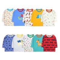 [5 Pcs/Lot Random Color]Baby Boy Girl Long Sleeve T-shirt Cartoon Print Baby T-Shirt O-Neck Infant Tops Cotton Newborn Clothes